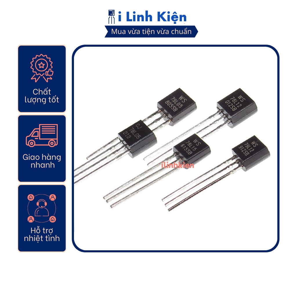 Ic nguồn 78L05/78L06/78L08/78L09/78L10/78L12/78L15/78L18/78L24 TO-92.