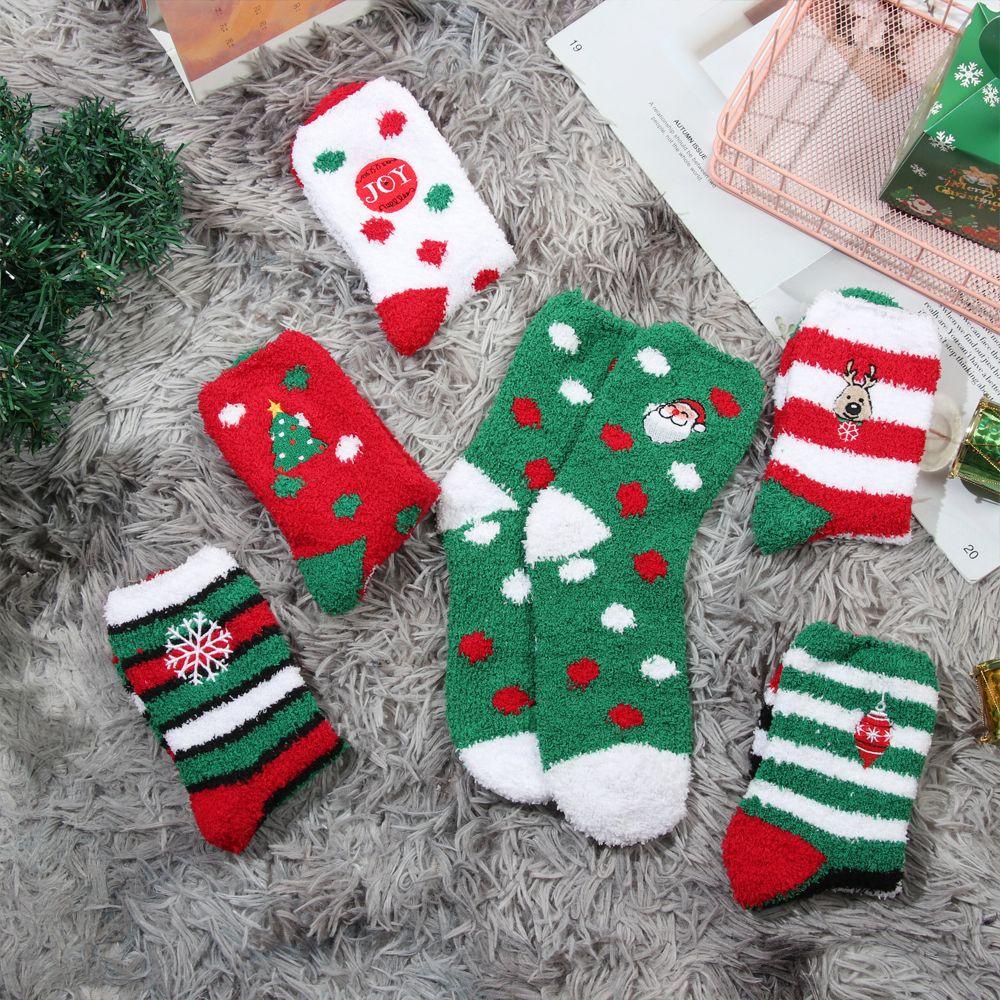 LAY Tất Cotton Hoạ Tiết Giáng Sinh / Năm Mới Giữ Ấm