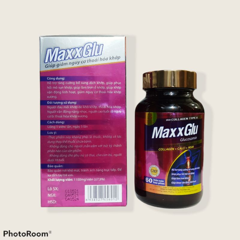 Viên xương khớp MAXXGLU bổ sung Glucosamin, giảm đau xương khớp_Hộp 60 viên