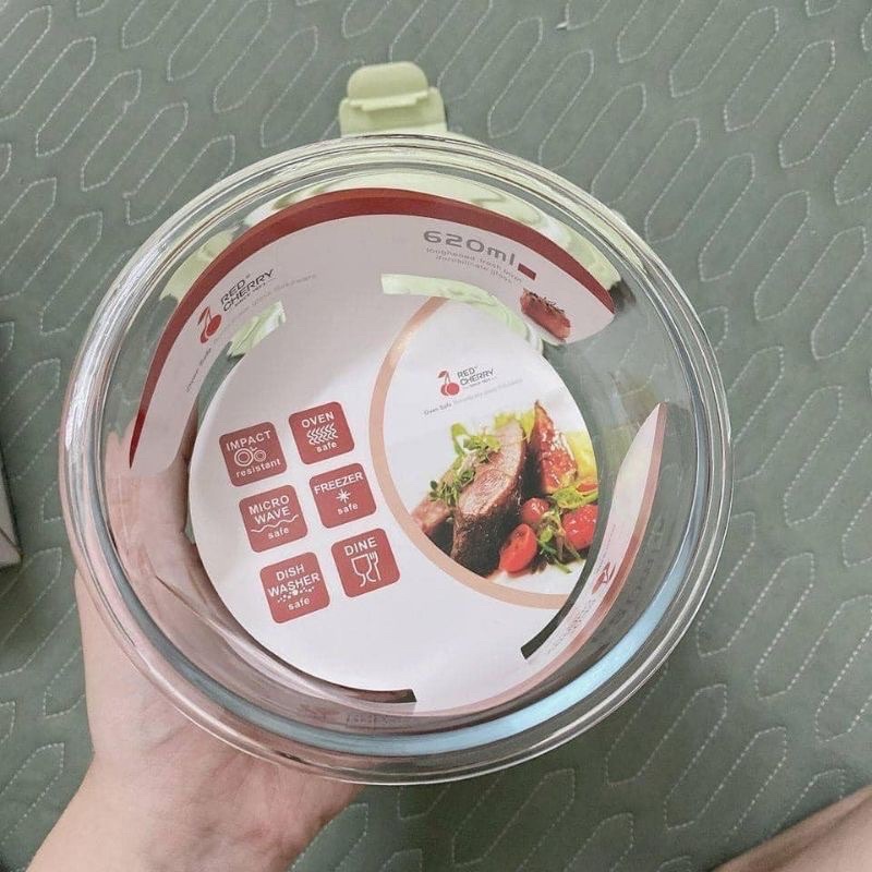 Set 3 Hộp Thuỷ Tinh Chịu Nhiệt Tròn 620ml