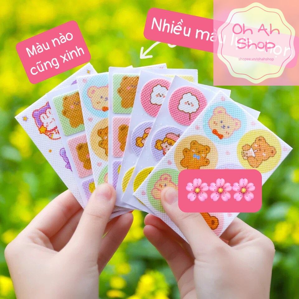 🍓 Miếng Dán Kèm Tinh Dầu Đuổi Muỗi Chống Muỗi Đốt Hình Gấu Siêu Cute 18 Miếng