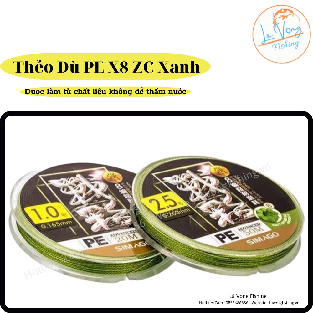 Thẻo dù ZC SIMAGO 20m, Thẻo dù câu đài chính hãng