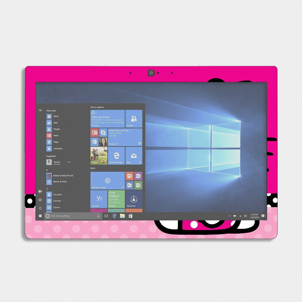 Bộ skin dán laptop mẫu HELLO KITTY / Có decal dán cho tất cả các hãng máy tính