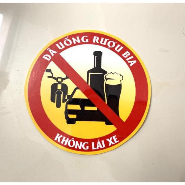 Tem Cảnh Báo Không Uống Rượu Bia Kích Thước 15cm