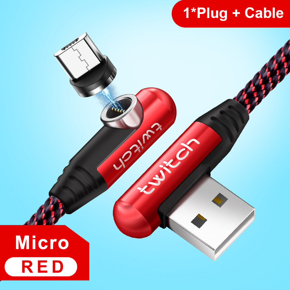 Cáp Sạc Nam Châm Góc 90 Độ Cổng Micro Usb Loại C Dùng Cho Iphone Android