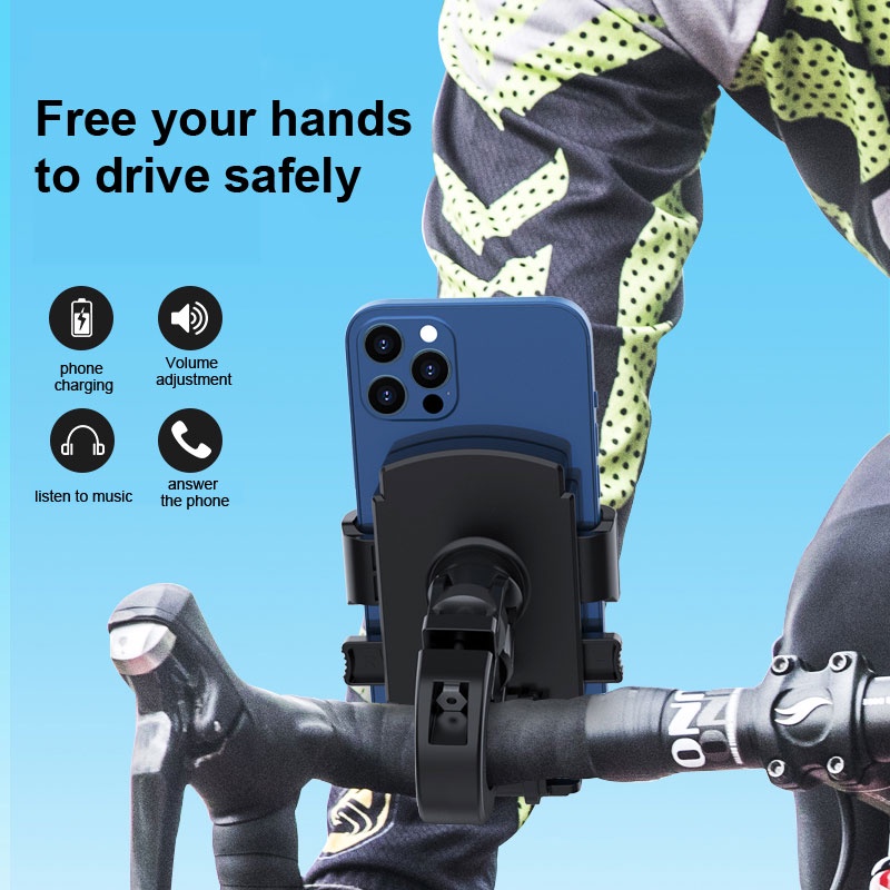 Giá đỡ điện thoại PHMAX xoay được 360 độ gắn xe đạp xe máy chỉnh nhanh cho điện thoại 4.7 6.7 inch