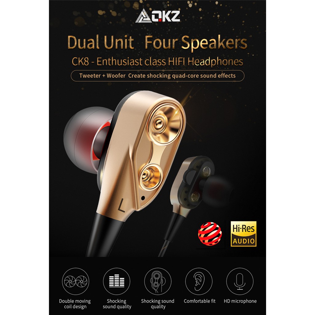 Tai nghe thể thao nhét tai âm thanh HiFi QKZ CK8