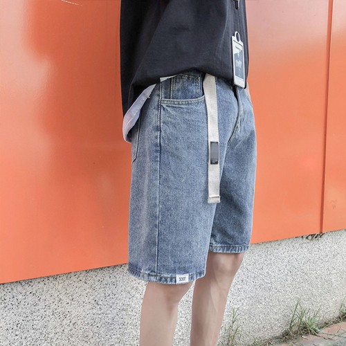 Quần Short Jean Ngố Bò Nam Ống Rộng , phong cách Hàn Quốc thời trang mùa hè cho nam hot trend 2021 - F040
