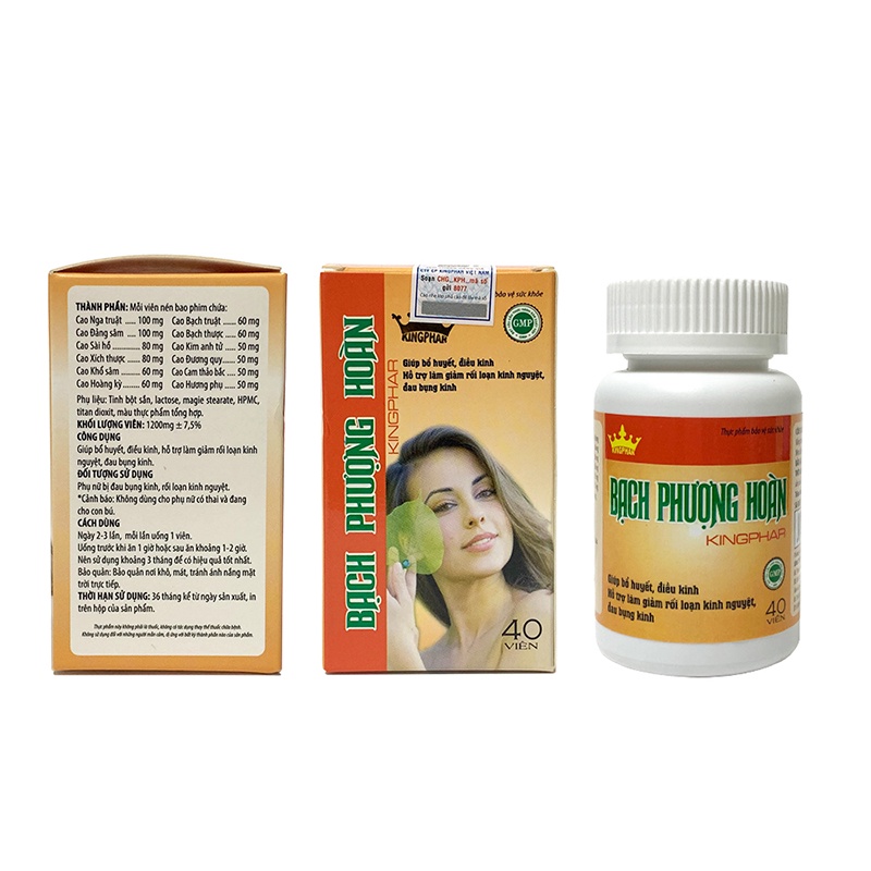 Woohop Bạch Phượng Hoàn Kingphar - Viên Uống Hỗ Trợ Điều Hòa Kinh Nguyệt, Phụ Khoa