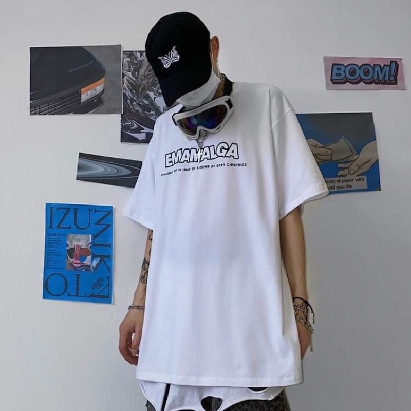 [Rẻ vô địch] Áo thun cotton tay lỡ dáng rộng unisex EMAGA freesize 38-65kg