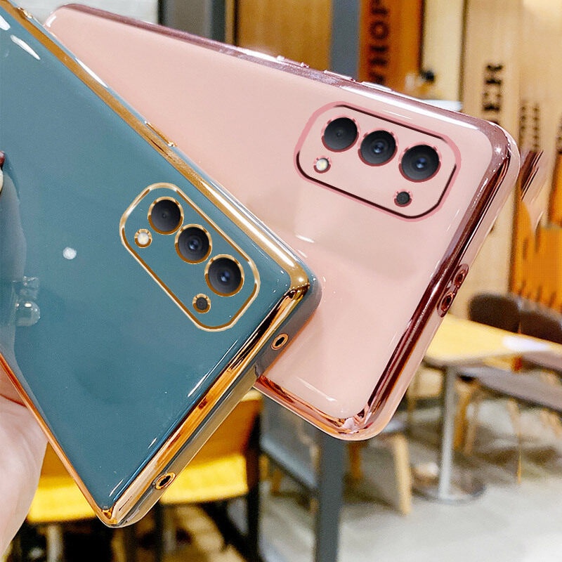 Ốp Điện Thoại Mạ 6D Chống Rơi Màu Kẹo Cho OPPO Reno 4 5 Pro Plus 6 Pro Plus 3 Pro 6z 5G