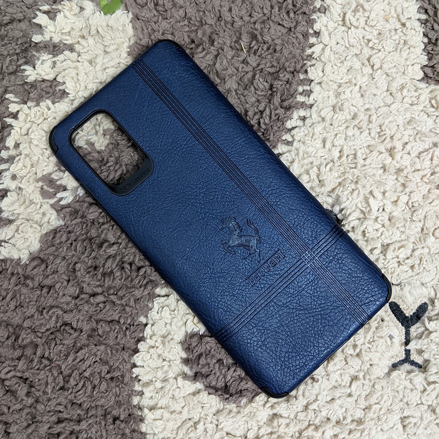 Ốp lưng chống sốc giả da Galaxy A71 kèm kính full màn hình