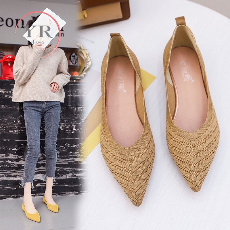Giày Búp Bê Nữ Mũi Nhọn Thoải Mái Plus Size 35-43