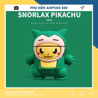 [Hàng Mới Về] Case Vỏ Bao Airpods Đựng Tai Nghe Airpod 1 2 Pro Shorlax Pikachu Chất Liệu Silicon Dẻo
