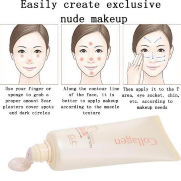 BB Cream AGC Collagen + Kem che khuyết điểm làm trắng và dưỡng ẩm 40 + 4g | BigBuy360 - bigbuy360.vn