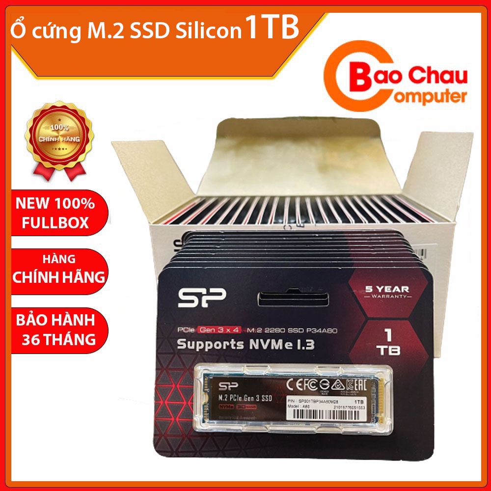Ổ Cứng M.2 SSD Silicon Power NVME 256GB 512GB 1TB PCIE Gen 3x4_A80 P34-Bảo Châu Computer