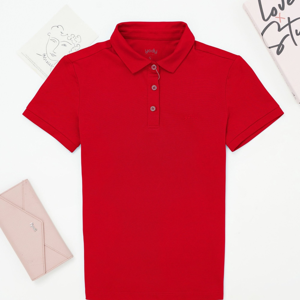 4/7 Áo thun polo nam YODY phông cộc tay trơn có cổ bẻ chất vải cotton cá sấu APM5421