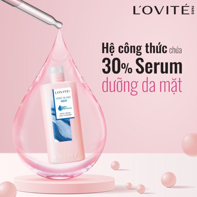 Sữa Tắm Dưỡng Ẩm L'Ovité Serum Mont Blanc Aqua Moist Serum Body Cleanser 700ml ( kèm quà tặng )