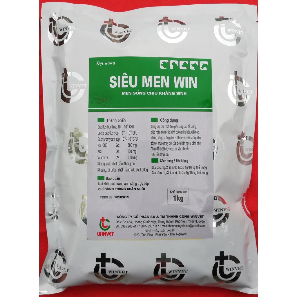 1kg SIÊU MEN WIN Men sống chịu kháng sinh