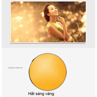 Tấm hắt sáng tròn 2 màu trong 1 sản phẩm, kích thước 80cm, 100cm dùng cho chụp ảnh chuyên nghiệp