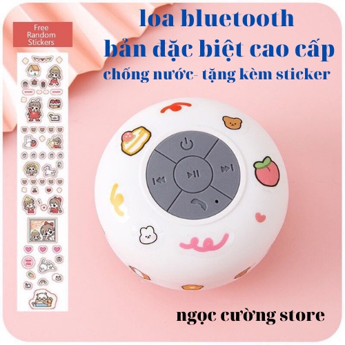 Loa bluetooth mini dễ thương chống nước LOẠI CAO CẤP, loa nhà tắm gắn tường nhỏ gọn tiện lợi sử dụng- tặng sticker