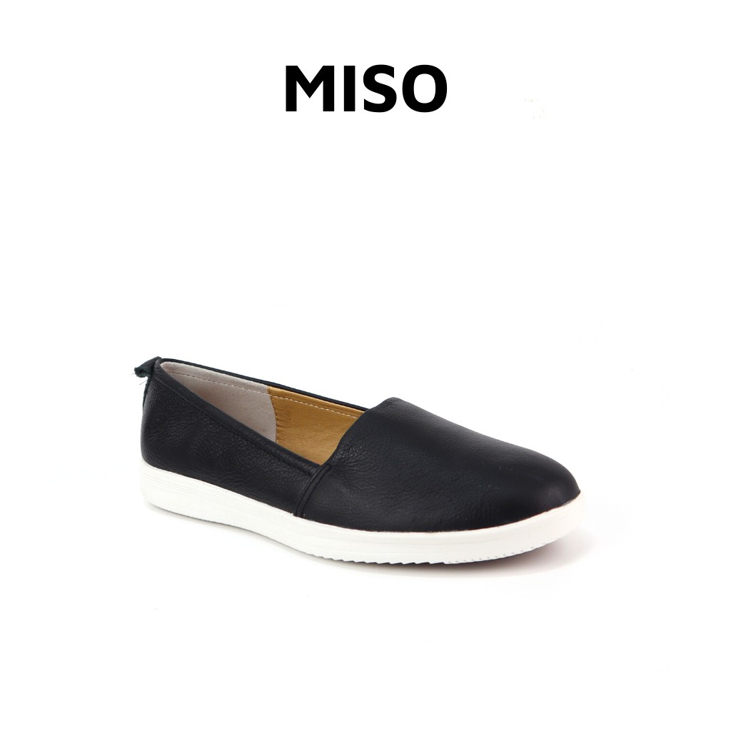 Giày slipon nữ thời trang đế bằng basic da thật êm mềm ôm chân đi làm đi chơi dạo phố du xuân MISO M038