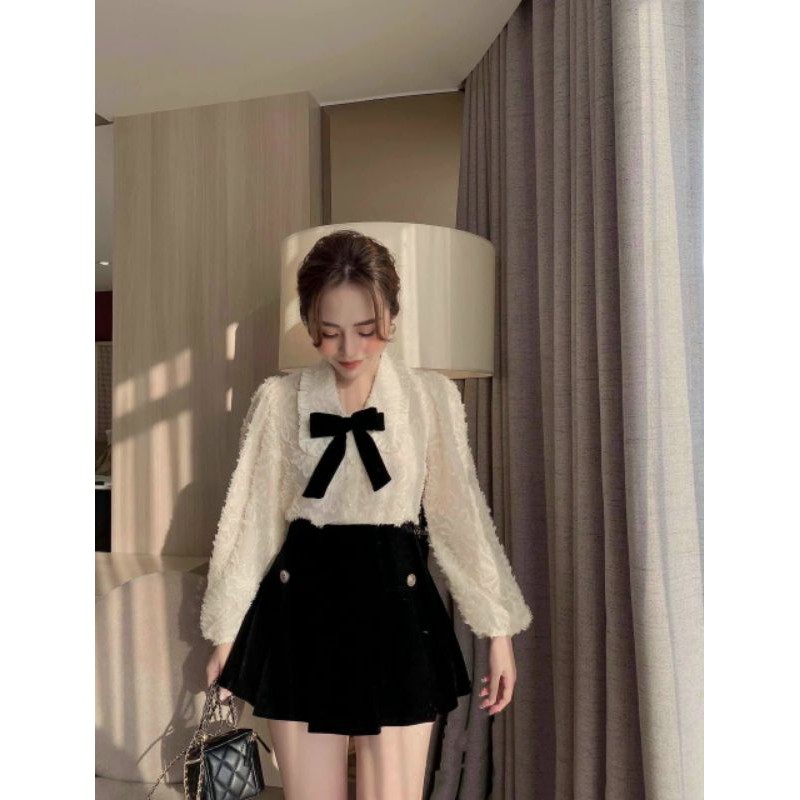 SET ÁO REN NỔI + CHÂN VÁY