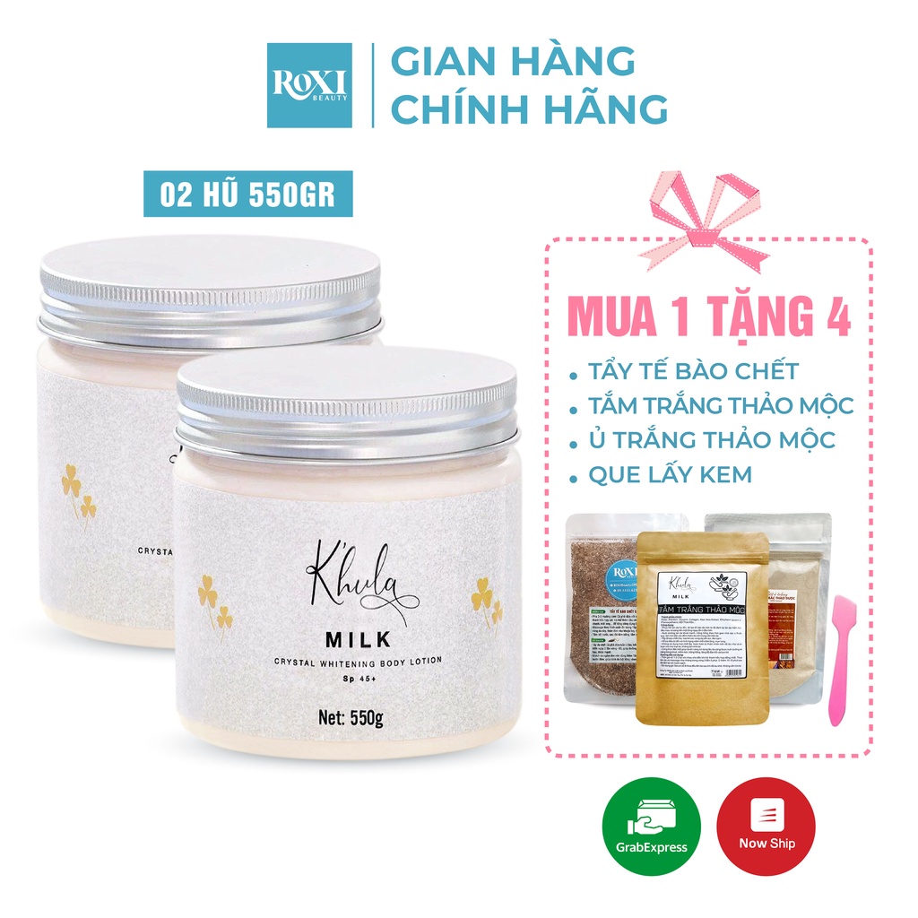 [1000GR] - Kem trắng da Body Milk ủ trắng body, kem make up body nhẹ nhàng giá sỉ (02 hộp 500GR)