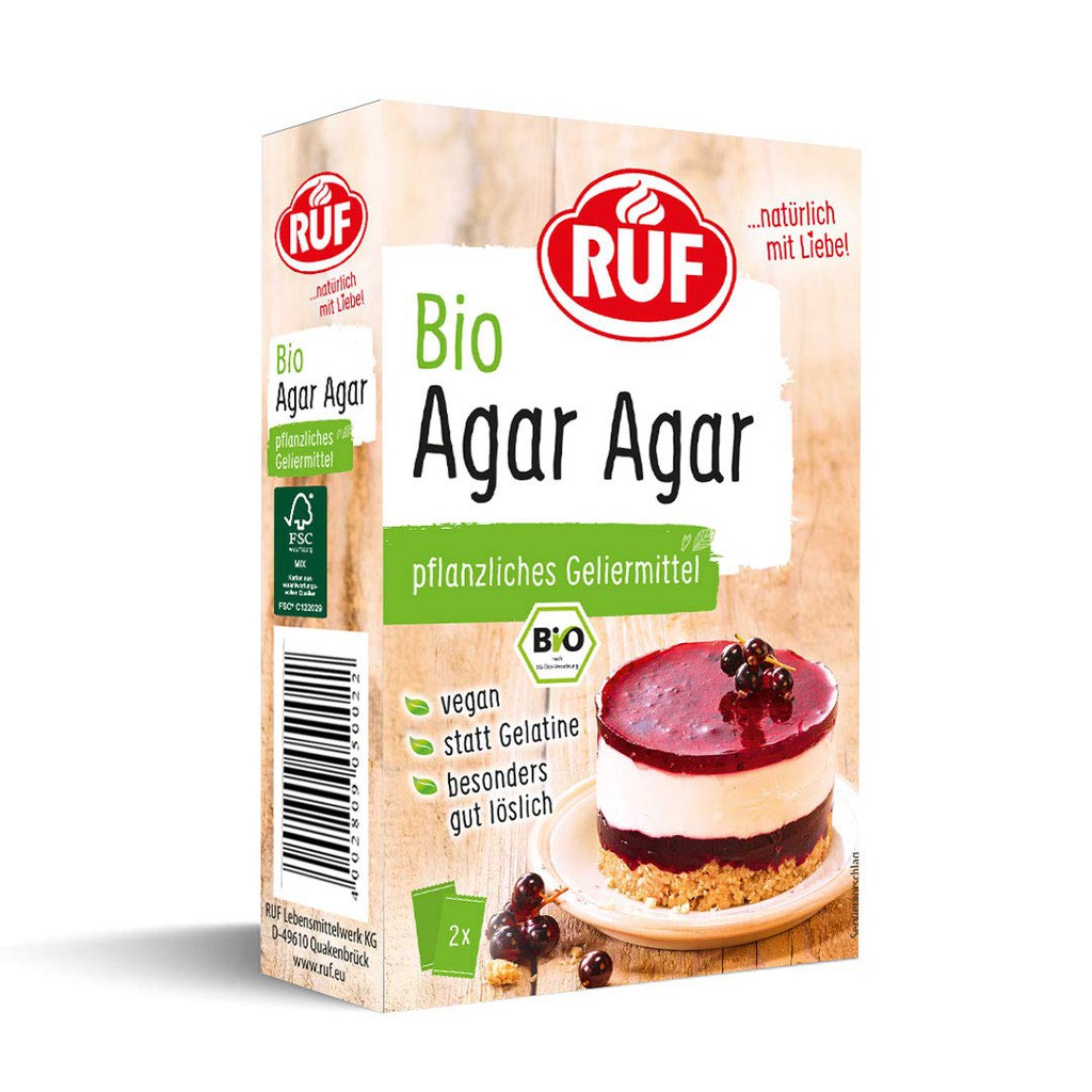 Bột Rau Câu Hữu Cơ Agar Ruf (hộp 2 gói x15g)