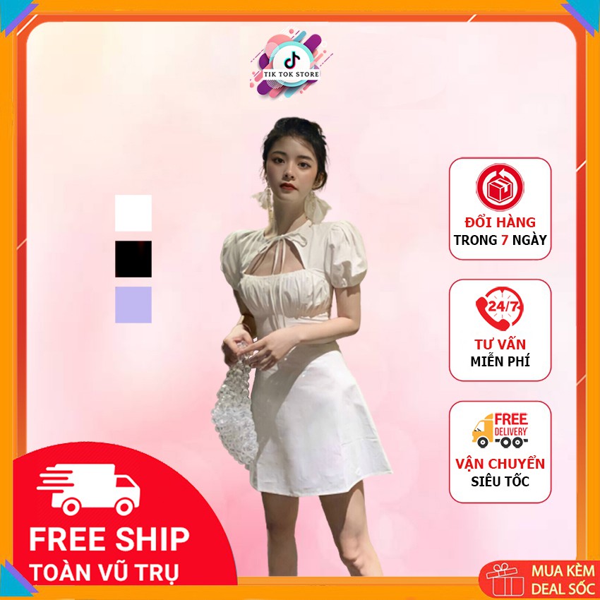 Đầm tay phồng, váy đũi (có mút, có dây kéo) TIK TOK STORE