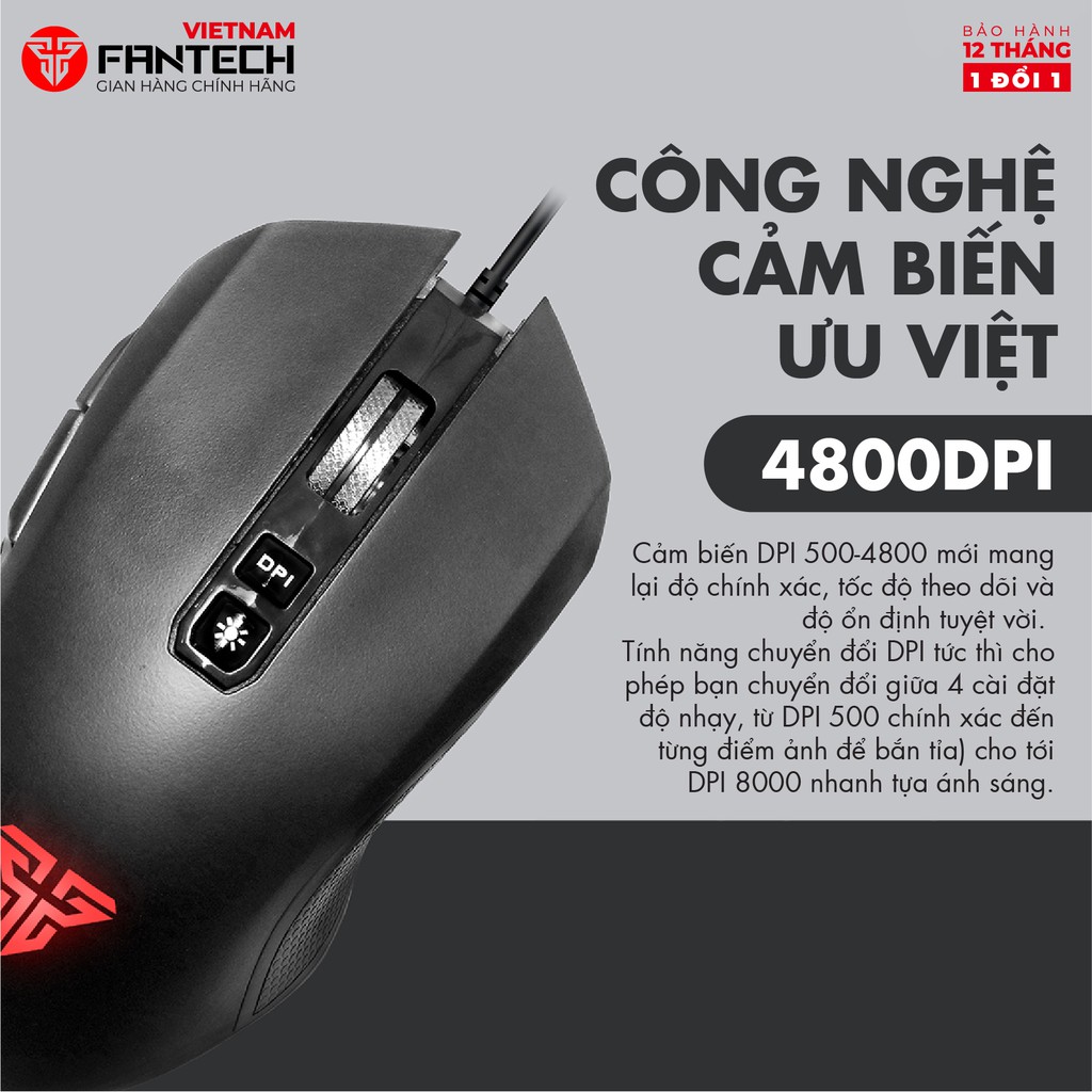 Chuột Gaming Fantech ZEUS X5S ( LED Chroma + phần mềm riêng ) Hãng phân phối chính thức