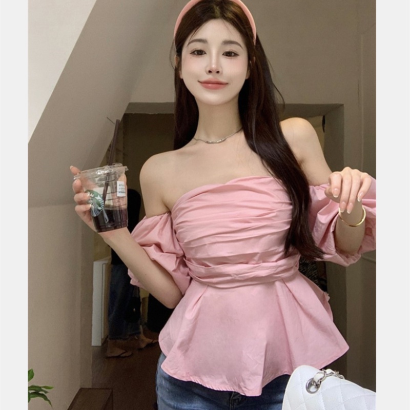 Áo Nữ Trễ Vai Ngắn Tay Thời Trang Quyến Rũ