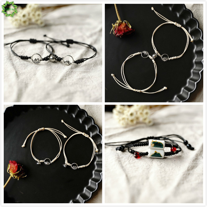 Vòng tay bện dây phong cách Hàn Quốc cho cặp đôi tùy chọn màu sắc