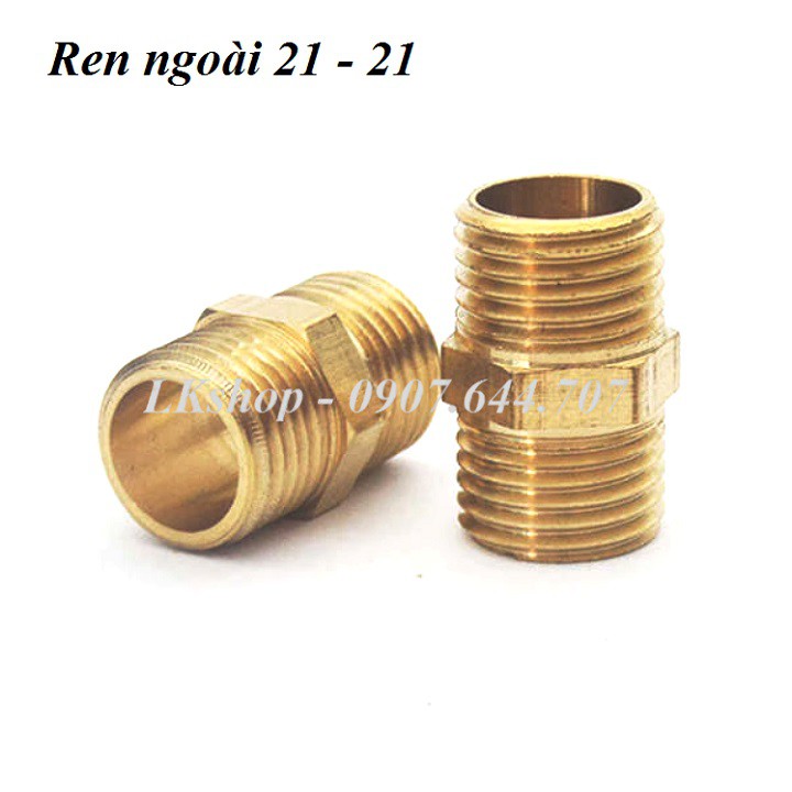 Cút nối nhanh đồng thau / Đầu nối thẳng ren ngoài 13, 17, 21 ra dây 6, dây 8, dây 10