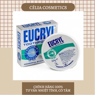 Kem đánh răng bột trắng răng Eucryl Freshmint làm trắng răng ngăn ngừa mảng bám