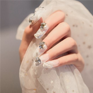 (Hàng Mới Về) Bộ 24 Phụ Kiện Trang Trí Móng Tay Đính Đá Và Ngọc Trai Nhân Tạo Thời Trang (X-11)