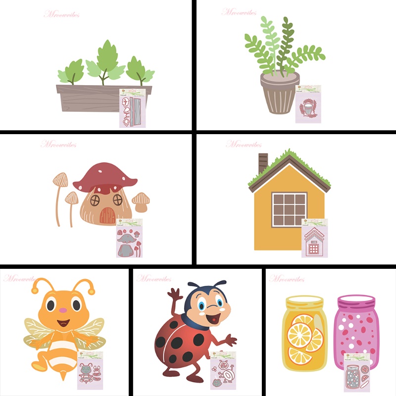 Khuôn Cắt Giấy Kim Loại Hình Chậu Hoa Xinh Xắn