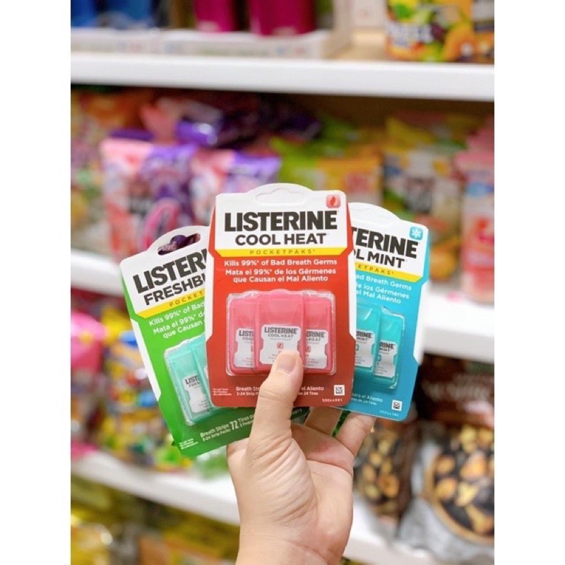 Miếng Ngậm Thơm Miệng Diệt Khuẩn Listerine vỉ 3 hộp 72 miếng