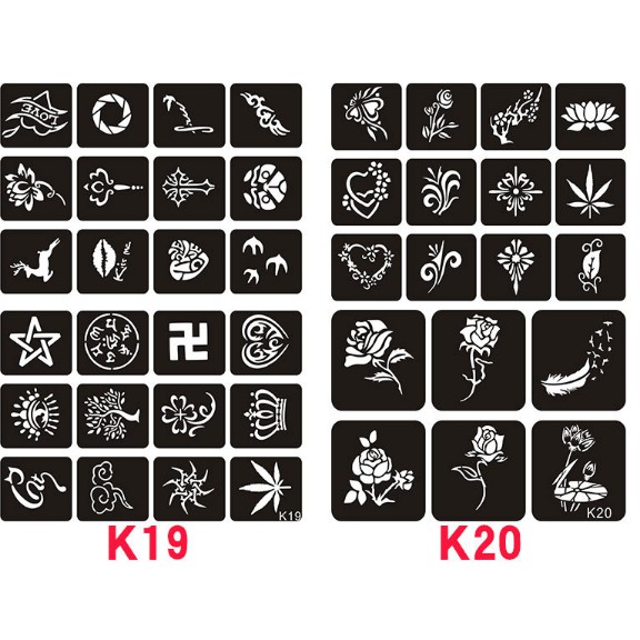 Khuôn vẽ henna giá chỉ từ 1K ( 1 hình khuôn)