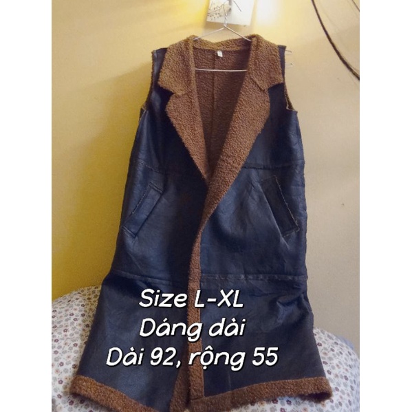 Khoác gile lông cừu, da dáng dài 2hand siêu phẩm (chọn mẫu)