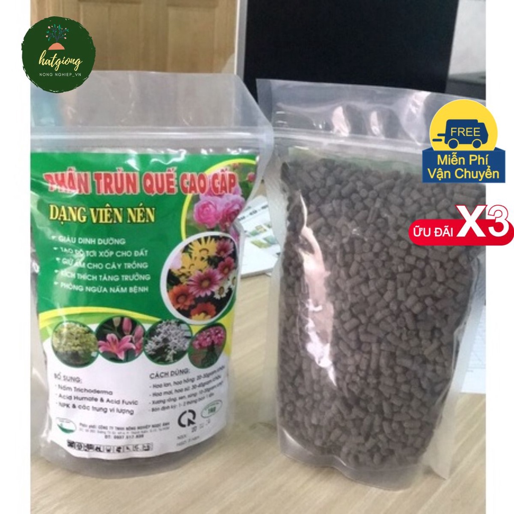 [1kg] Phân Trùn Quế cao cấp dạng viên nén
