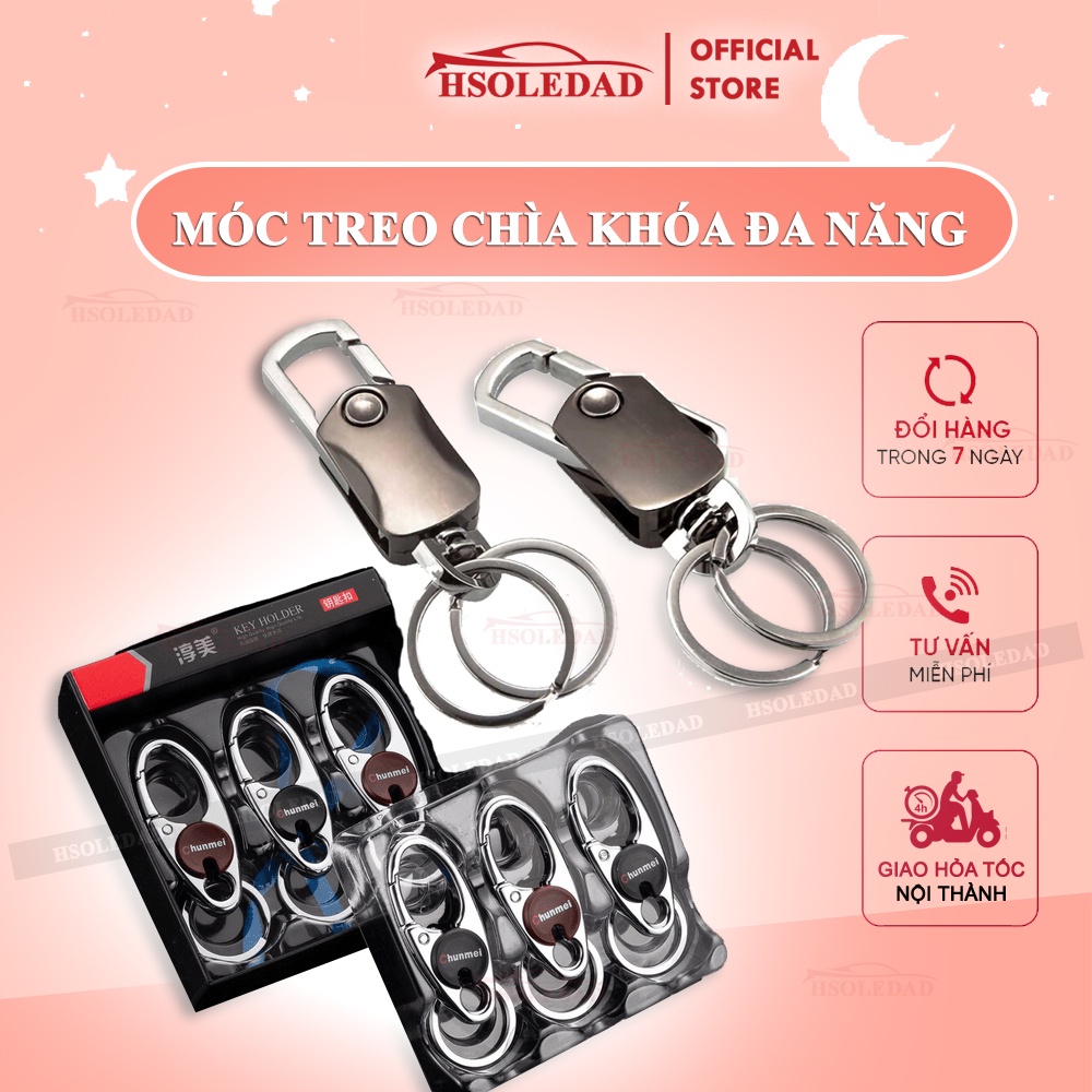 Móc treo chìa khóa ô tô bằng thép cao cấp đa chức năng