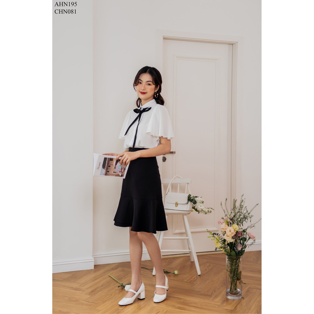 [Mã WASKT304 giảm 15% tối đa 30K đơn 99K] TIIN STORE Sơ mi cổ đức ve tròn cánh tiên nơ cổ by Tiin | BigBuy360 - bigbuy360.vn