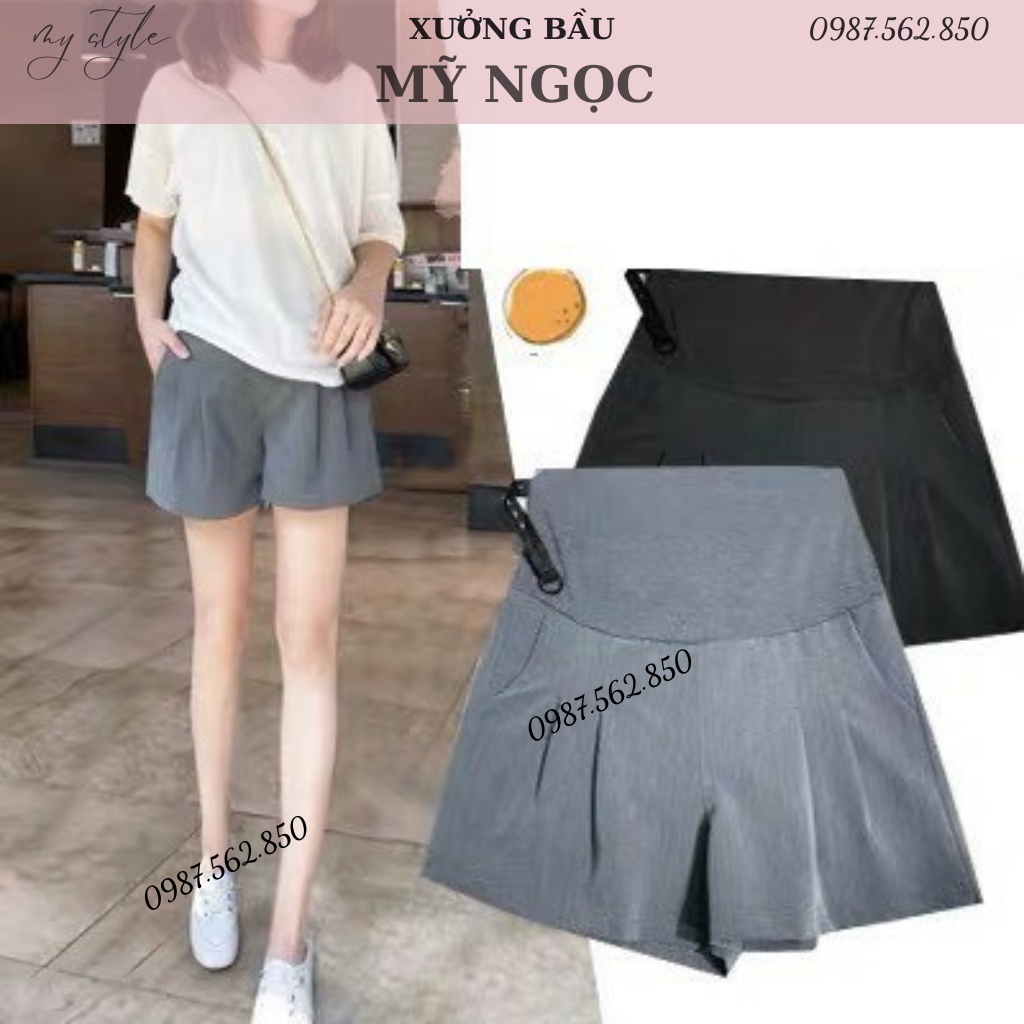 Quần Sooc Bầu Loại Cao Cấp Quần Short Bầu Chất 2 Biên Siêu Mát Siêu Mềm Siêu Mịn- Bầu Mỹ Ngọc