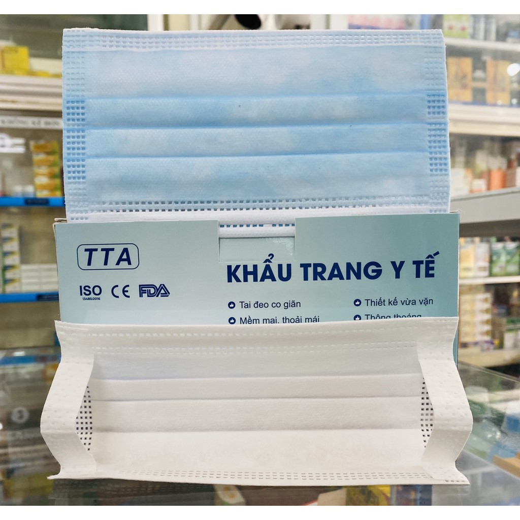 KHẨU TRANG Y TẾ QUAI MỀM/ KHẨU TRANG 4 LỚP QUAI MỀM KHÔNG ĐAU TAI.