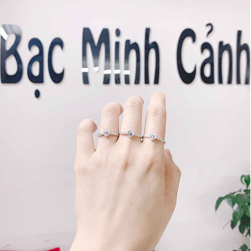 Nhẫn Bạc Nữ Hình Trái Tim Đính Đá - Minh Canh Jewelry