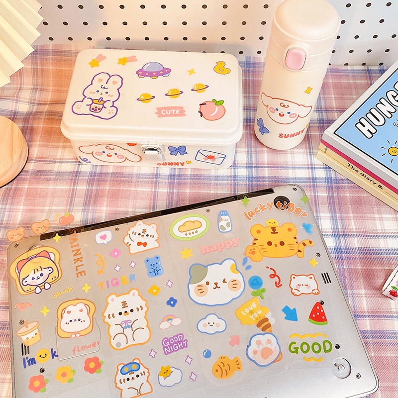 Bộ 5 Tấm Sticker Họa Tiết Hoạt Hình PET Chống Thấm Nước Dùng Để Trang Trí
