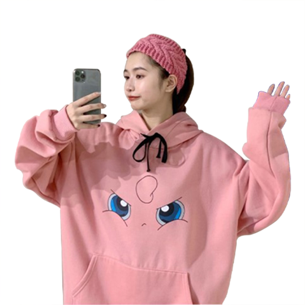 Áo Khoác Hoodie Dáng Rộng In Hình Pokemon Go Pikachu Dễ Thương Thời Trang Cho Nữ Cr1