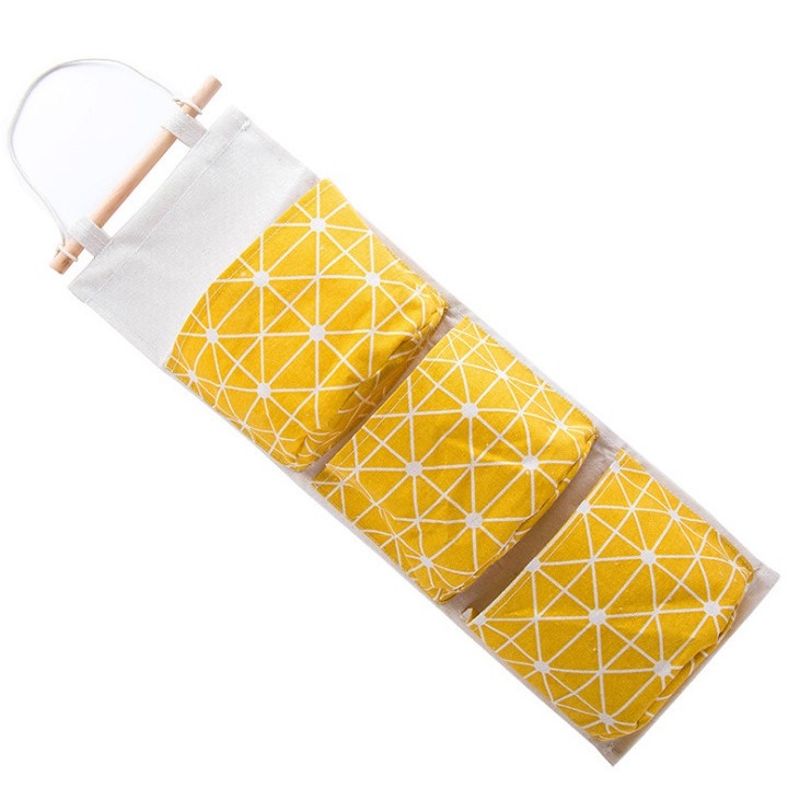 Túi đựng đồ đa năng - Túi vải 3 tầng decor trang trí nhà cửa Boho Thế Hệ Mới No.101254
