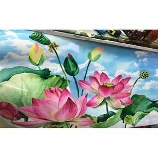 1 tấm tranh decal hoa sen (60x100cm)